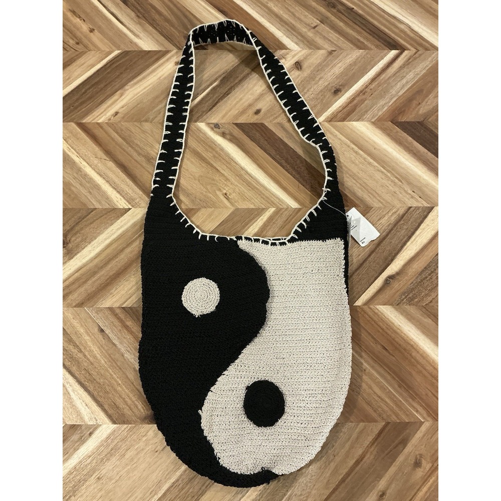 NWT Urban Outfitters Nylon Woven Shoulder Bag Yin Yang 90's Y2K Boho Crochet